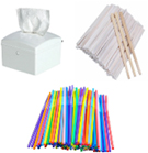 paper napkin, disposable towel, disposable straws